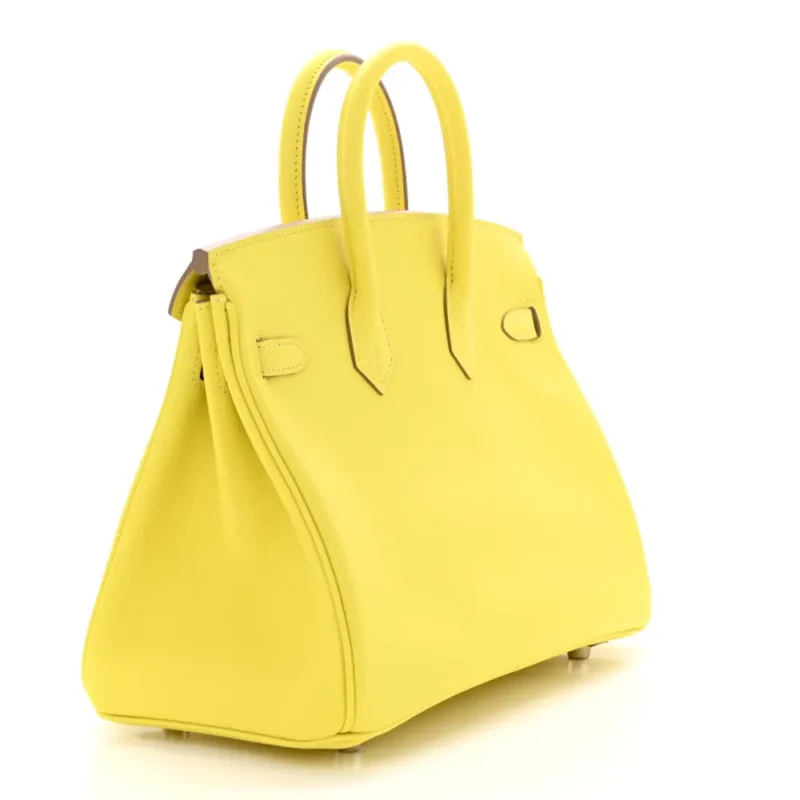 HERM??S BIRKIN 25 LIME SWIFT LEATHER PALLADIUM HARDWARE - Image 3