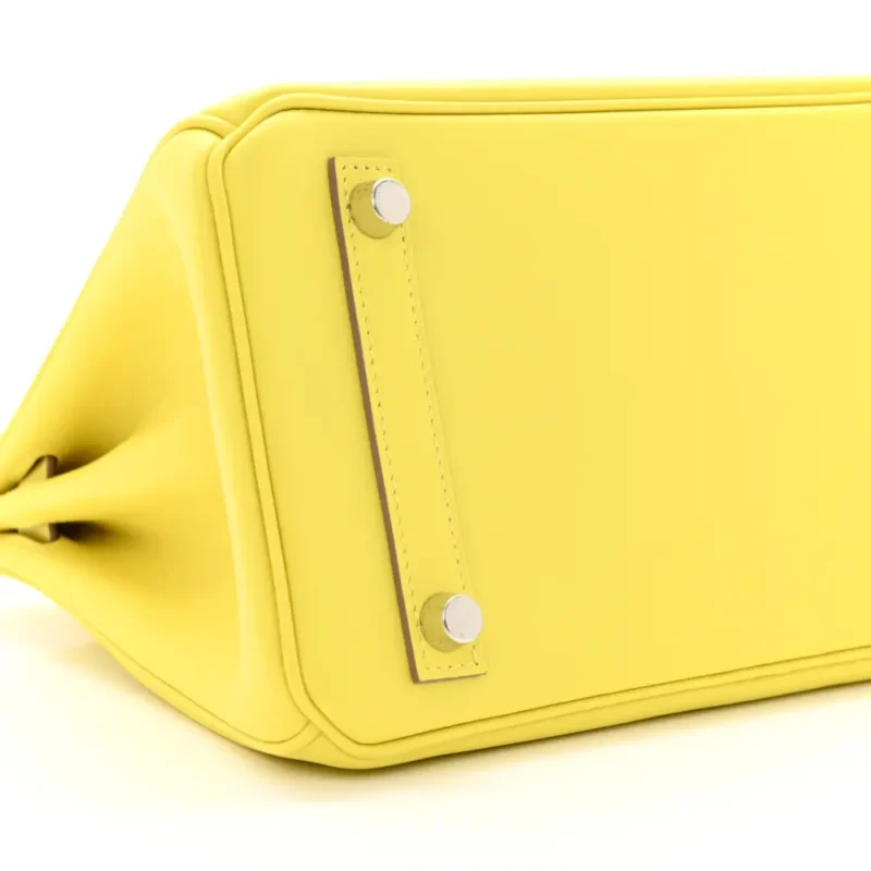 HERM??S BIRKIN 25 LIME SWIFT LEATHER PALLADIUM HARDWARE - Image 4