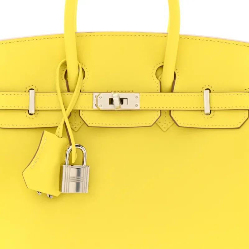 HERM??S BIRKIN 25 LIME SWIFT LEATHER PALLADIUM HARDWARE - Image 9