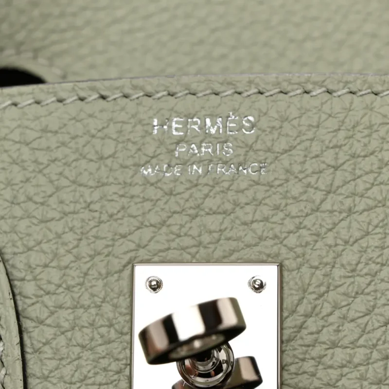 HERM??S BIRKIN 25 GRIS NEVE TOGO LEATHER PALLADIUM HARDWARE - Image 2