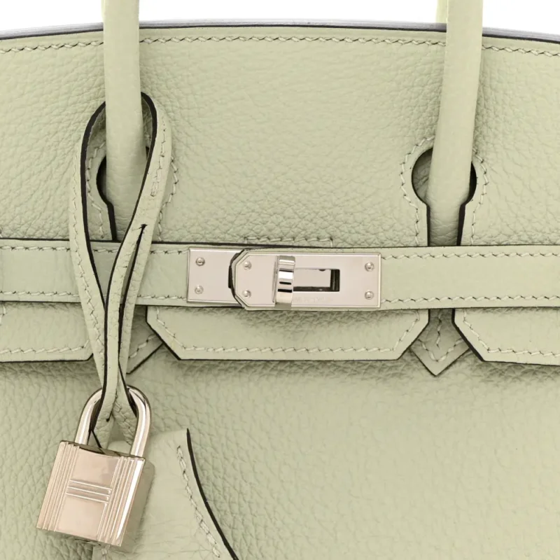 HERM??S BIRKIN 25 GRIS NEVE TOGO LEATHER PALLADIUM HARDWARE - Image 8
