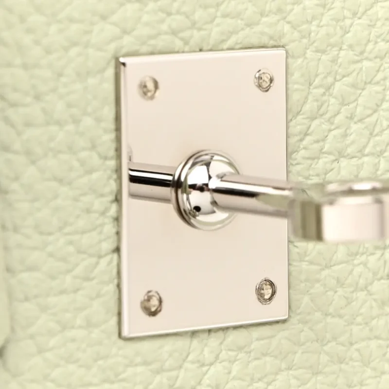 HERM??S BIRKIN 25 GRIS NEVE TOGO LEATHER PALLADIUM HARDWARE - Image 9