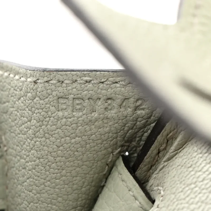 HERM??S BIRKIN 25 GRIS NEVE TOGO LEATHER PALLADIUM HARDWARE - Image 10