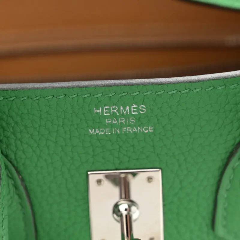 HERM??S VERSO BIRKIN 25 BAMBOU/CARAMEL TOGO LEATHER PALLADIUM HARDWARE - Image 2