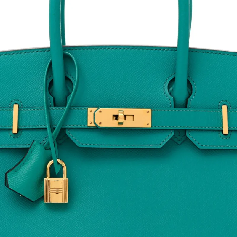HERM??S BIRKIN 30 BLEU PAON EPSOM LEATHER GOLD HARDWARE - Image 9