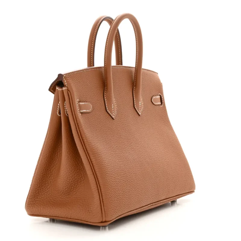 HERM??S BIRKIN 25 BROWN TOGO LEATHER SILVER HARDWARE - Image 3