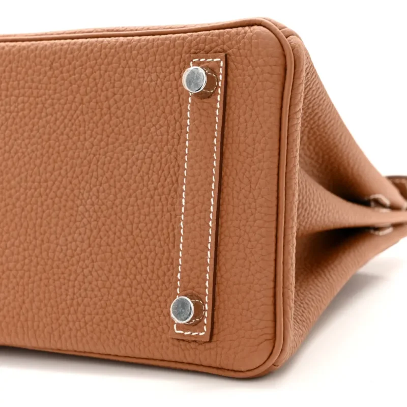 HERM??S BIRKIN 25 BROWN TOGO LEATHER SILVER HARDWARE - Image 5