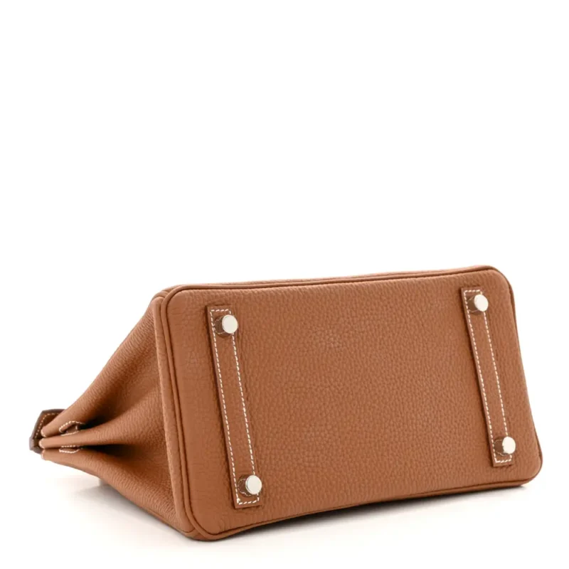 HERM??S BIRKIN 25 BROWN TOGO LEATHER SILVER HARDWARE - Image 6