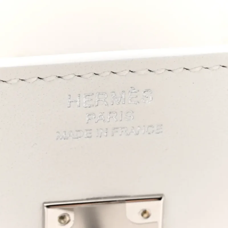 HERM??S BIRKIN 25 NEW WHITE SWIFT LEATHER PALLADIUM HARDWARE - Image 2