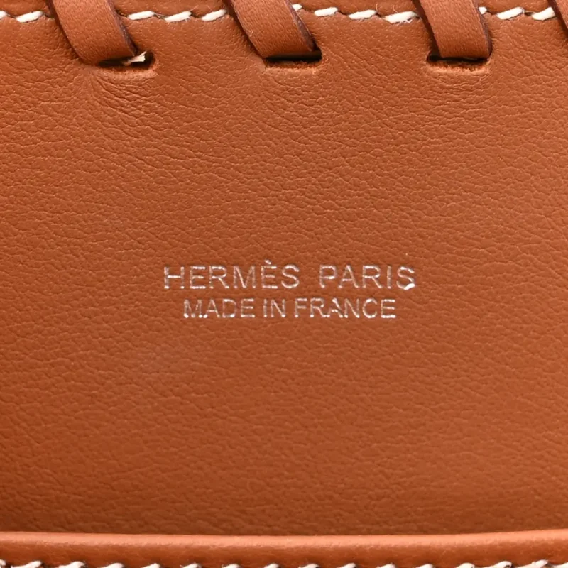 HERM??S PICNIC MINI KELLY 20 NATUREL/BROWN WICKER & SWIFT LEATHER PALLADIUM SILVER HARDWARE - Image 2