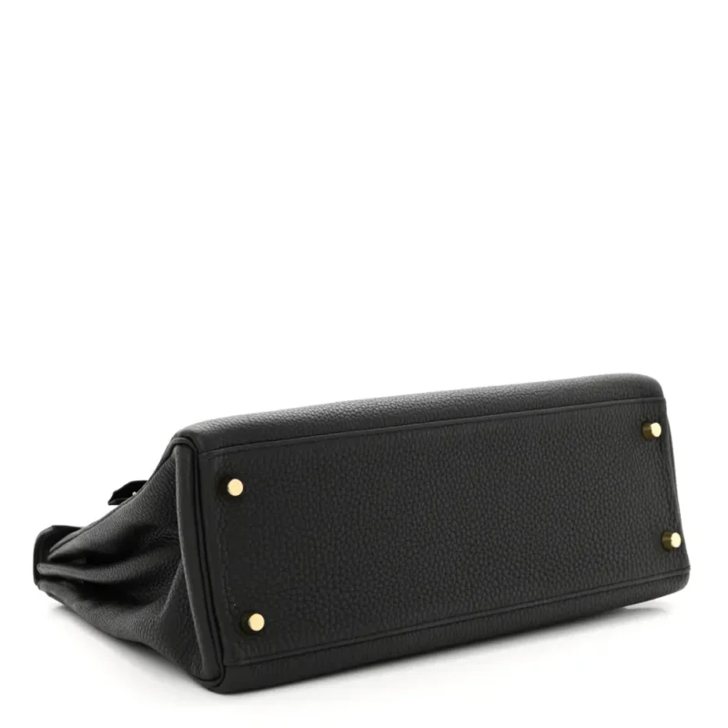 HERM??S KELLY RETOURNE 32 BLACK TOGO LEATHER GOLD HARDWARE - Image 6