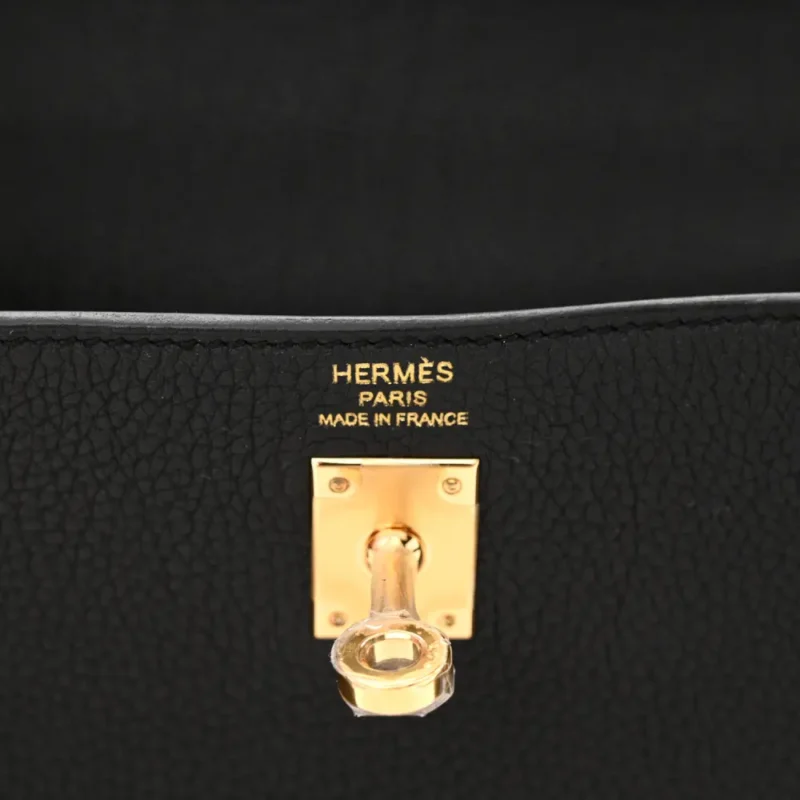 HERM??S KELLY RETOURNE 25 BLACK TOGO LEATHER GOLD HARDWARE - Image 2