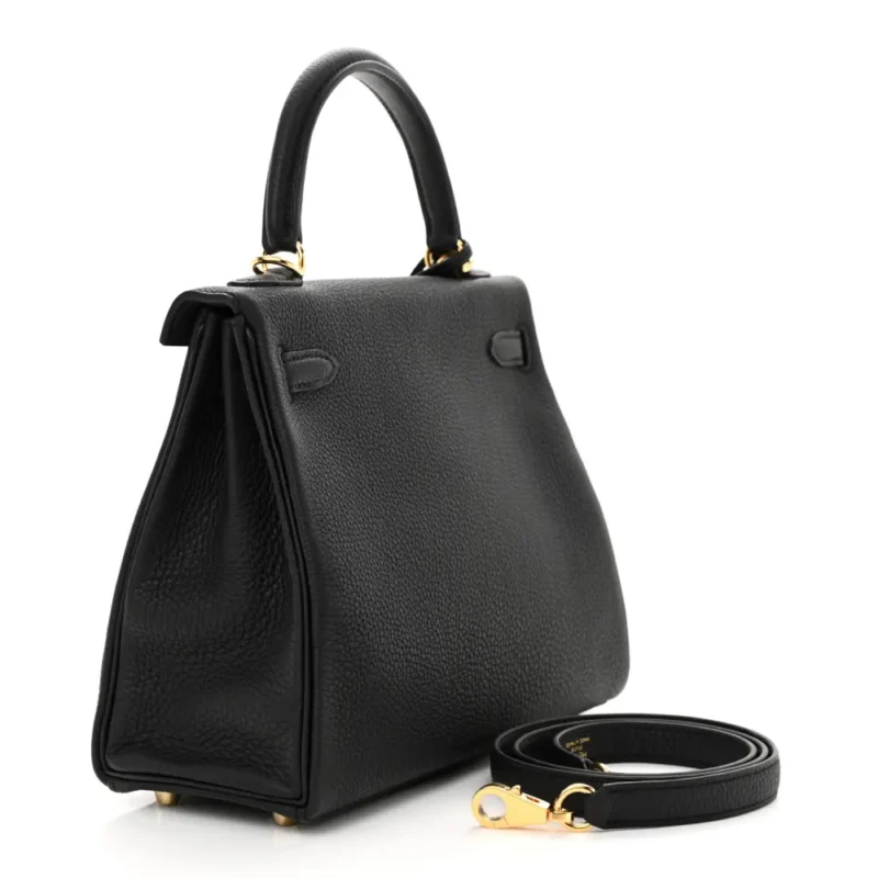 HERM??S KELLY RETOURNE 25 BLACK TOGO LEATHER GOLD HARDWARE - Image 3