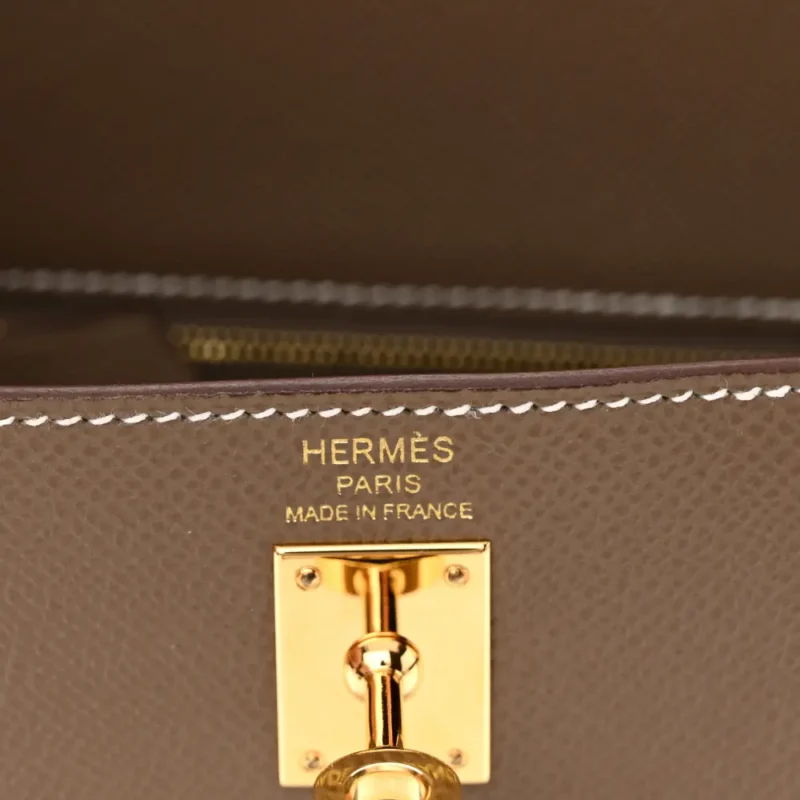 HERM??S KELLY SELLIER 25 ETOUPE EPSOM LEATHER GOLD HARDWARE - Image 2