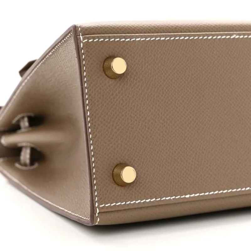 HERM??S KELLY SELLIER 25 ETOUPE EPSOM LEATHER GOLD HARDWARE - Image 4