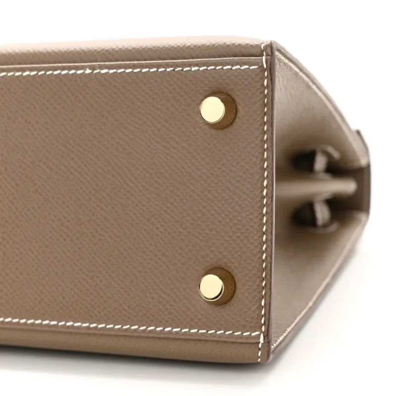 HERM??S KELLY SELLIER 25 ETOUPE EPSOM LEATHER GOLD HARDWARE - Image 5