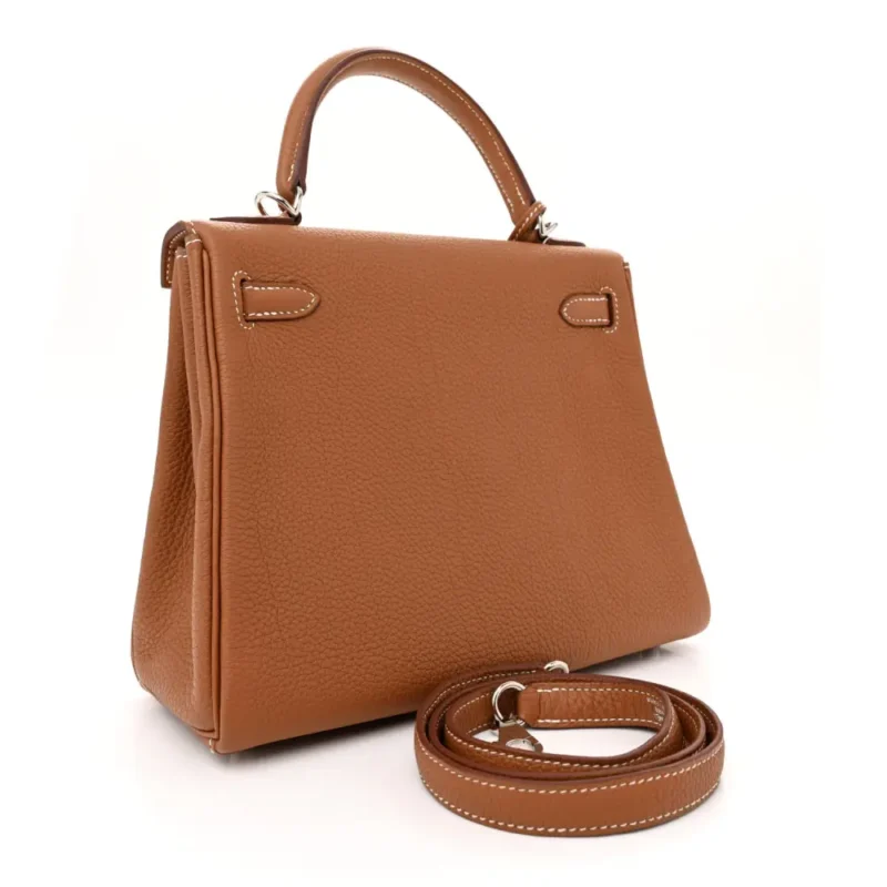 HERM??S KELLY RETOURNE 25 BROWN TOGO LEATHER PALLADIUM HARDWARE - Image 3