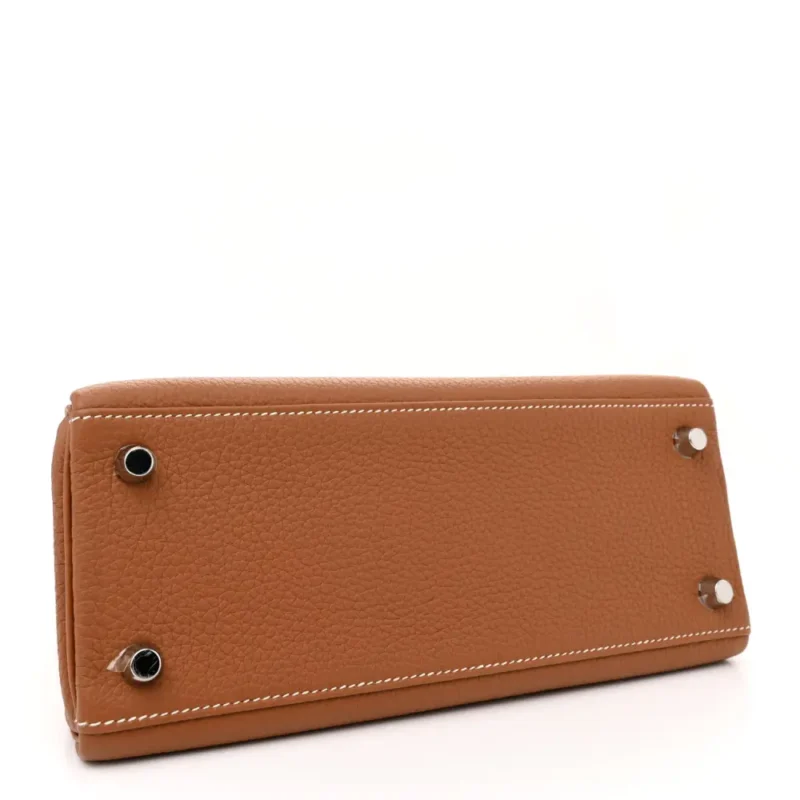 HERM??S KELLY RETOURNE 25 BROWN TOGO LEATHER PALLADIUM HARDWARE - Image 6