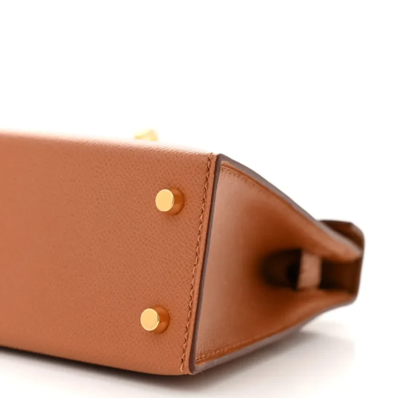 HERM??S MINI KELLY SELLIER TOUCH 20 BROWN MADAME CALFSKIN & MATTE ALLIGATOR LEATHER GOLD HARDWARE - Image 4