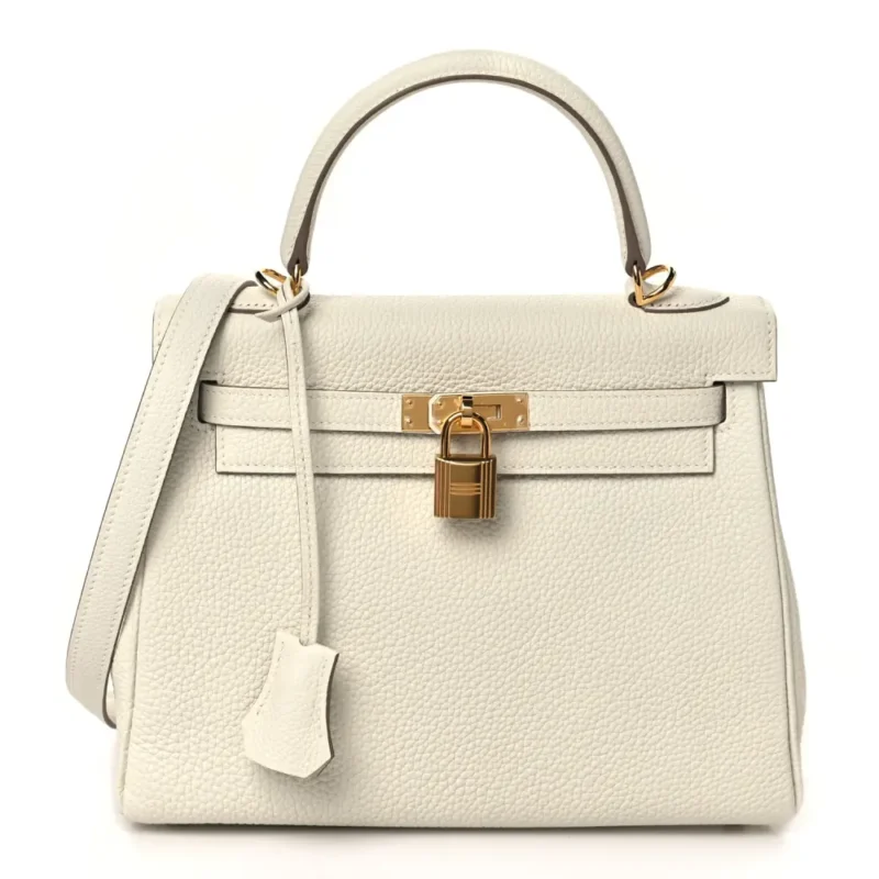 HERM??S KELLY RETOURNE 25 MUSHROOM TOGO LEATHER GOLD HARDWARE