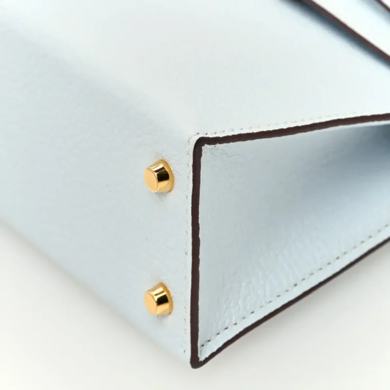 HERM??S MINI KELLY SELLIER 20 BLEU BRUME CH??VRE MYSORE LEATHER PERMABRASS HARDWARE - Image 5