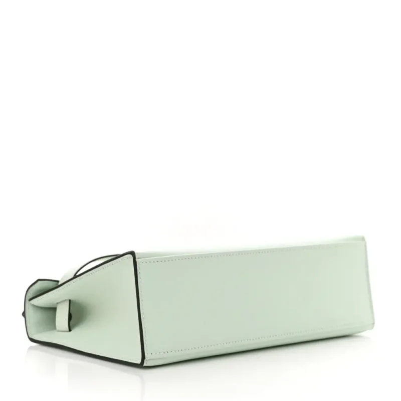 HERM??S KELLY POCHETTE CLUTCH VERT PEPPERMINT SWIFT LEATHER PALLADIUM HARDWARE - Image 6