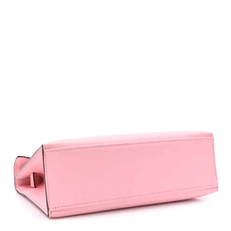 HERM??S KELLY POCHETTE CLUTCH ROSE SAKURA SWIFT LEATHER SILVER HARDWARE - Image 6