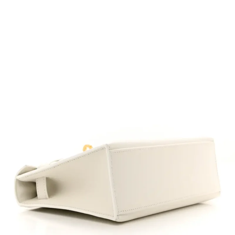 HERM??S KELLY POCHETTE CLUTCH WHITE SWIFT LEATHER GOLD PALLADIUM HARDWARE - Image 6