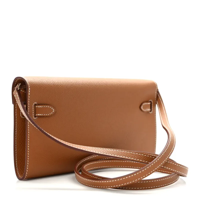 HERM??S KELLY LONG WALLET TO GO BROWN EPSOM LEATHER GOLD HARDWARE - Image 3