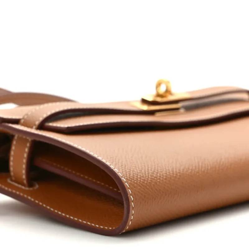 HERM??S KELLY LONG WALLET TO GO BROWN EPSOM LEATHER GOLD HARDWARE - Image 4