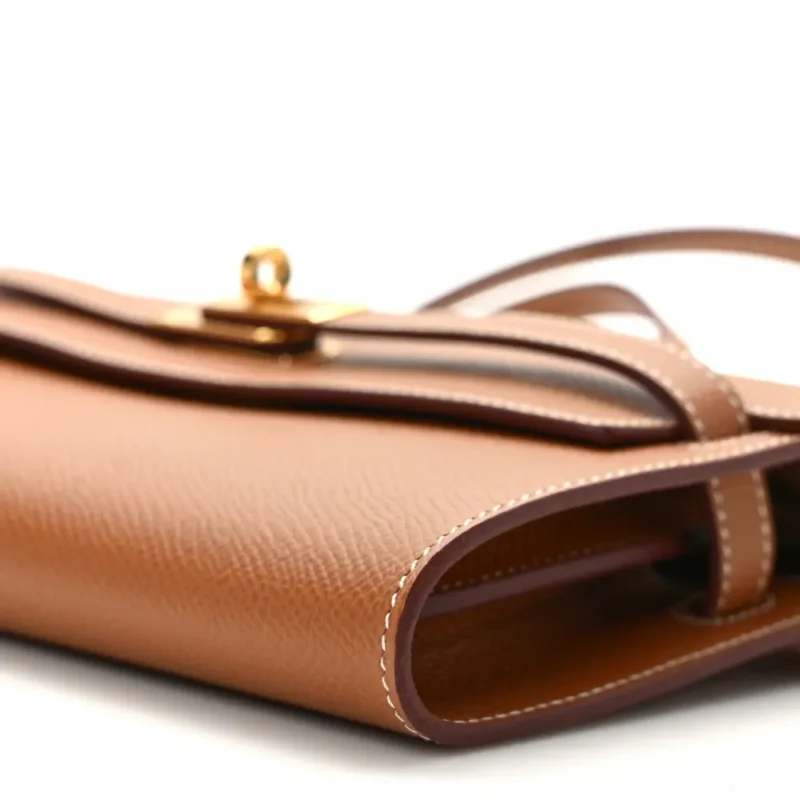 HERM??S KELLY LONG WALLET TO GO BROWN EPSOM LEATHER GOLD HARDWARE - Image 5