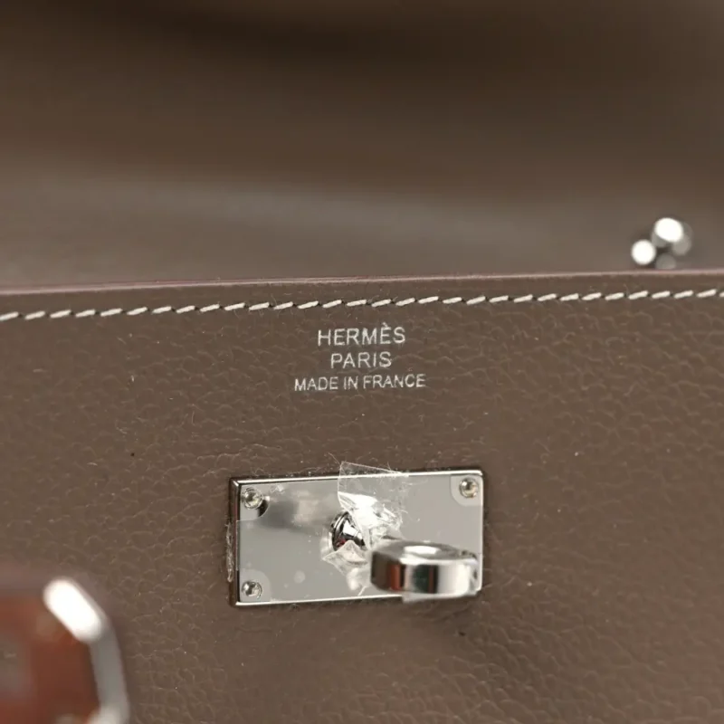 HERM??S KELLY WALLET TO GO ETOUPE EVERCOLOR LEATHER PALLADIUM HARDWARE - Image 2