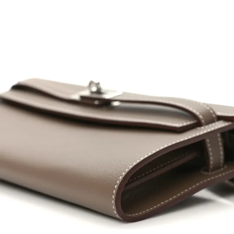 HERM??S KELLY WALLET TO GO ETOUPE EVERCOLOR LEATHER PALLADIUM HARDWARE - Image 5