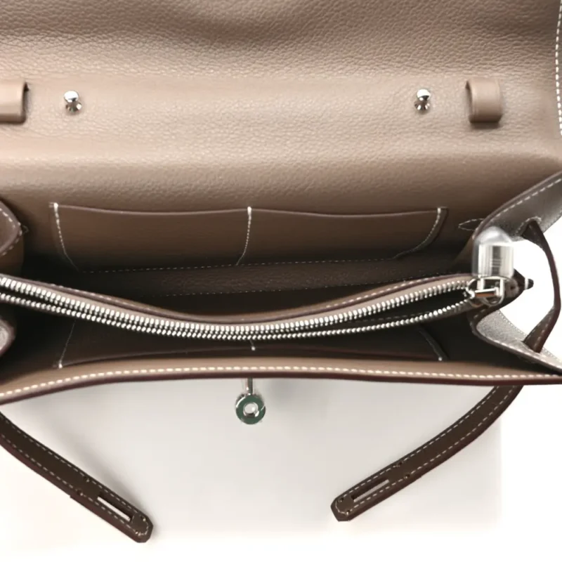 HERM??S KELLY WALLET TO GO ETOUPE EVERCOLOR LEATHER PALLADIUM HARDWARE - Image 7