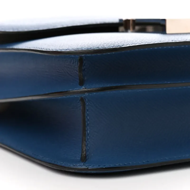 HERM??S CONSTANCE VERSO 24 BLEU AGATE / GRIS MOUETTE EPSOM LEATHER PALLADIUM SILVER HARDWARE - Image 4