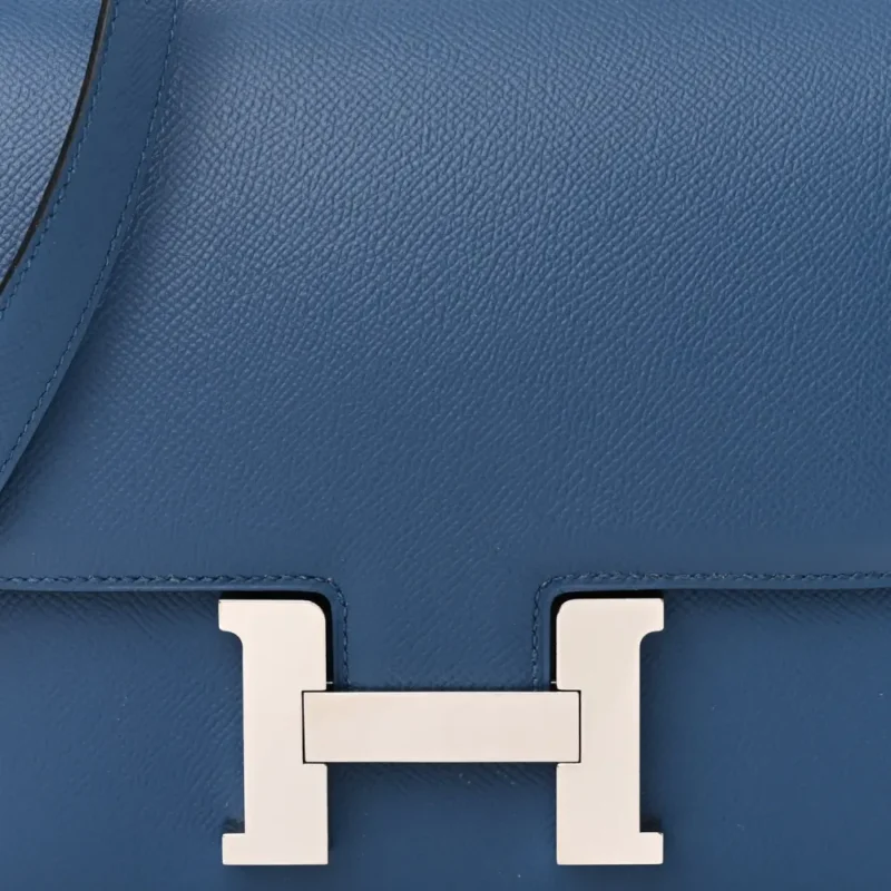 HERM??S CONSTANCE VERSO 24 BLEU AGATE / GRIS MOUETTE EPSOM LEATHER PALLADIUM SILVER HARDWARE - Image 8