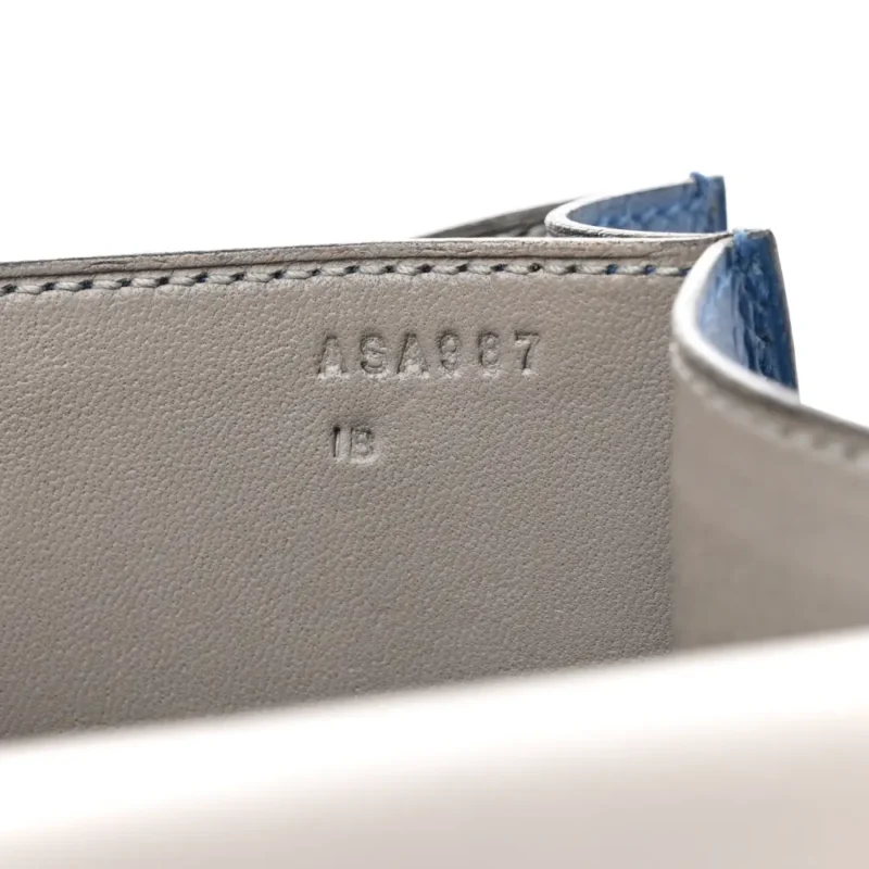 HERM??S CONSTANCE VERSO 24 BLEU AGATE / GRIS MOUETTE EPSOM LEATHER PALLADIUM SILVER HARDWARE - Image 9