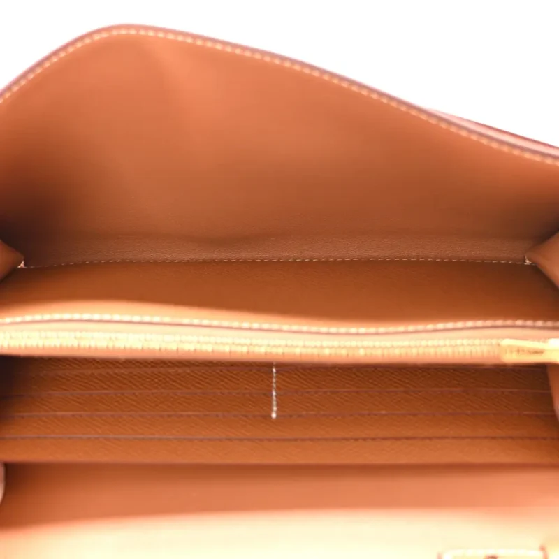 HERM??S CONSTANCE LONG WALLET TO GO BROWN EPSOM LEATHER GOLD HARDWARE - Image 7