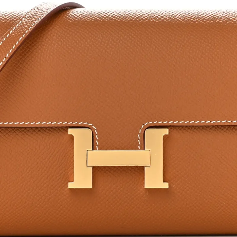 HERM??S CONSTANCE LONG WALLET TO GO BROWN EPSOM LEATHER GOLD HARDWARE - Image 9