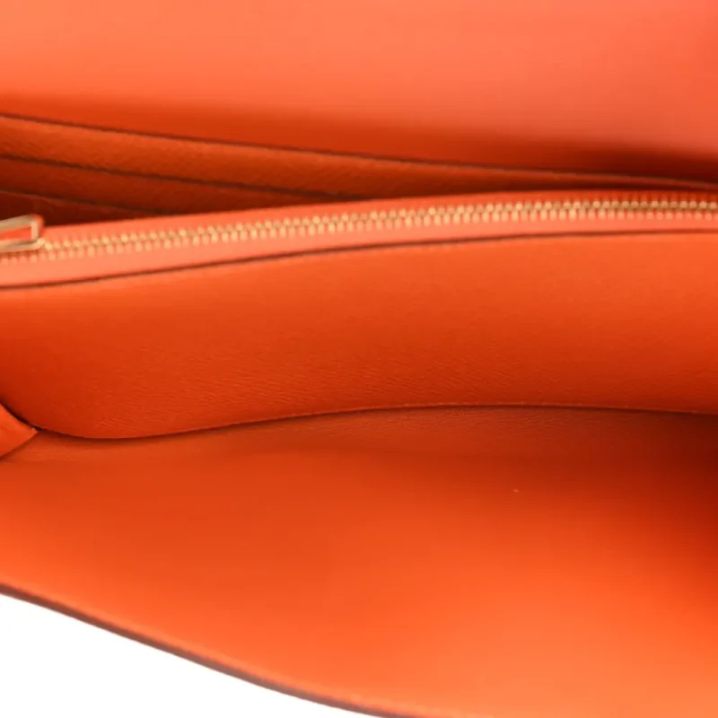 HERM??S CONSTANCE LONG WALLET TO GO ORANGE EPSOM LEATHER GOLD HARDWARE - Image 8