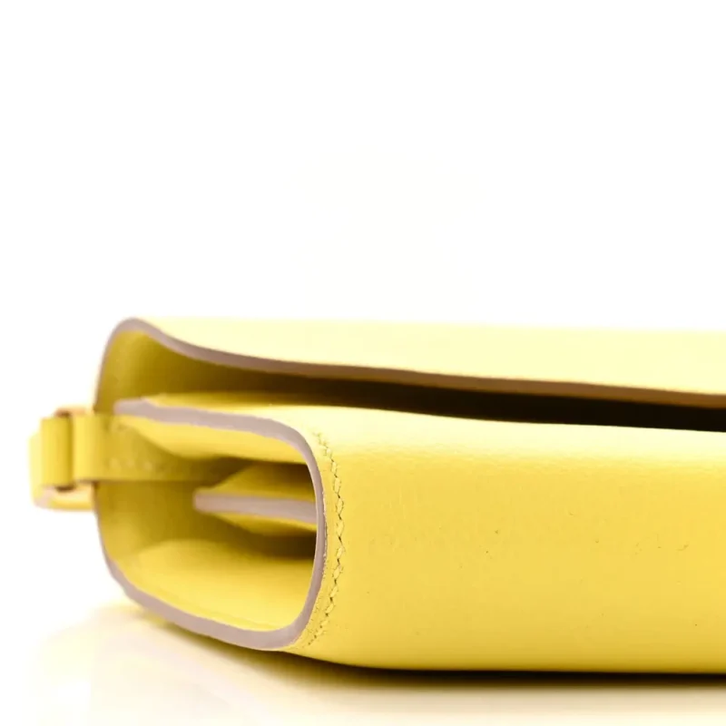 HERM??S CONSTANCE WALLET TO GO LIME EVERCOLOR LEATHER GOLD HARDWARE - Image 4