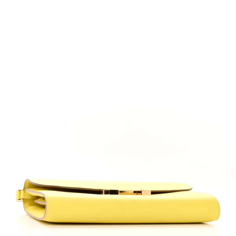 HERM??S CONSTANCE WALLET TO GO LIME EVERCOLOR LEATHER GOLD HARDWARE - Image 6