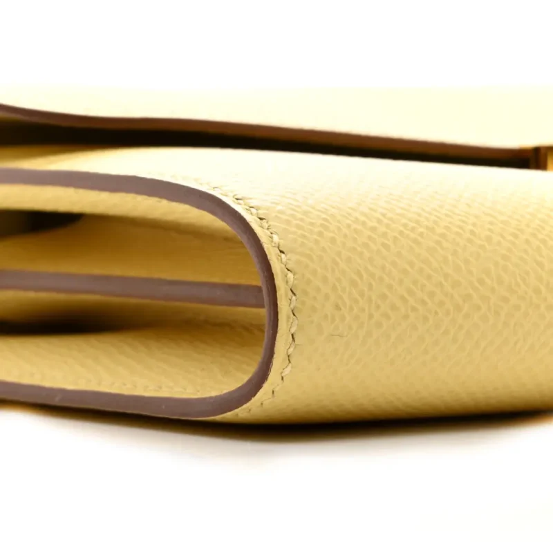 HERM??S CONSTANCE 18 LONG WALLET TO GO EPSOM JAUNE POUSSIN EPSOM LEATHER GOLD HARDWARE - Image 4