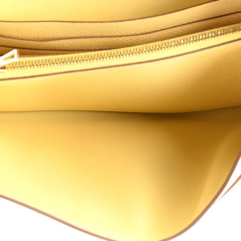 HERM??S CONSTANCE 18 LONG WALLET TO GO EPSOM JAUNE POUSSIN EPSOM LEATHER GOLD HARDWARE - Image 7