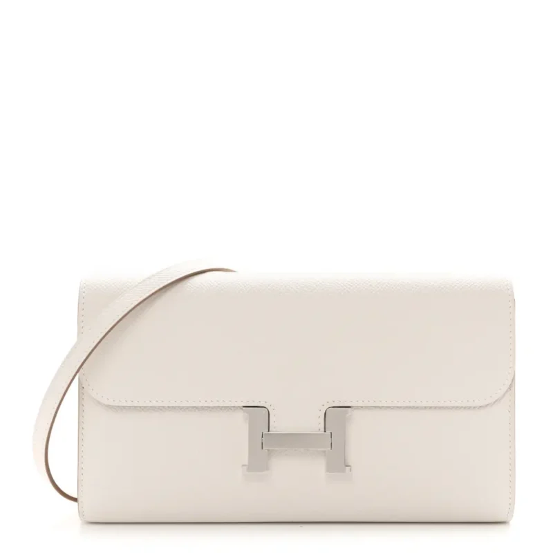 HERM??S CONSTANCE LONG TO GO WALLET GRIS P?LE EPSOM LEATHER SILVER HARDWARE