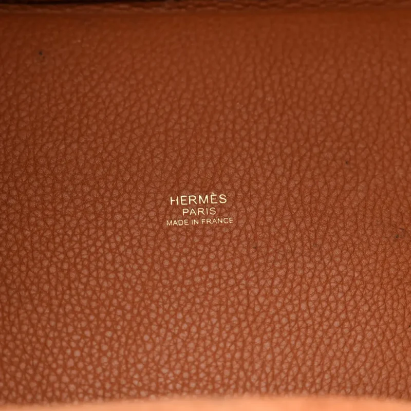 HERM??S PICOTIN LOCK 18 PM BROWN TAURILLON CLEMENCE LEATHER GOLD HARDWARE - Image 2