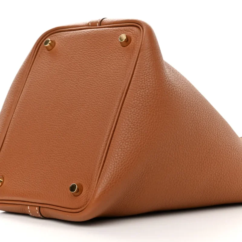 HERM??S PICOTIN LOCK 18 PM BROWN TAURILLON CLEMENCE LEATHER GOLD HARDWARE - Image 5