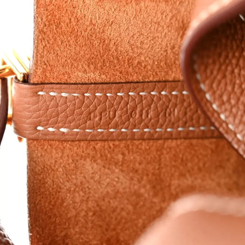 HERM??S PICOTIN LOCK 18 PM BROWN TAURILLON CLEMENCE LEATHER GOLD HARDWARE - Image 8