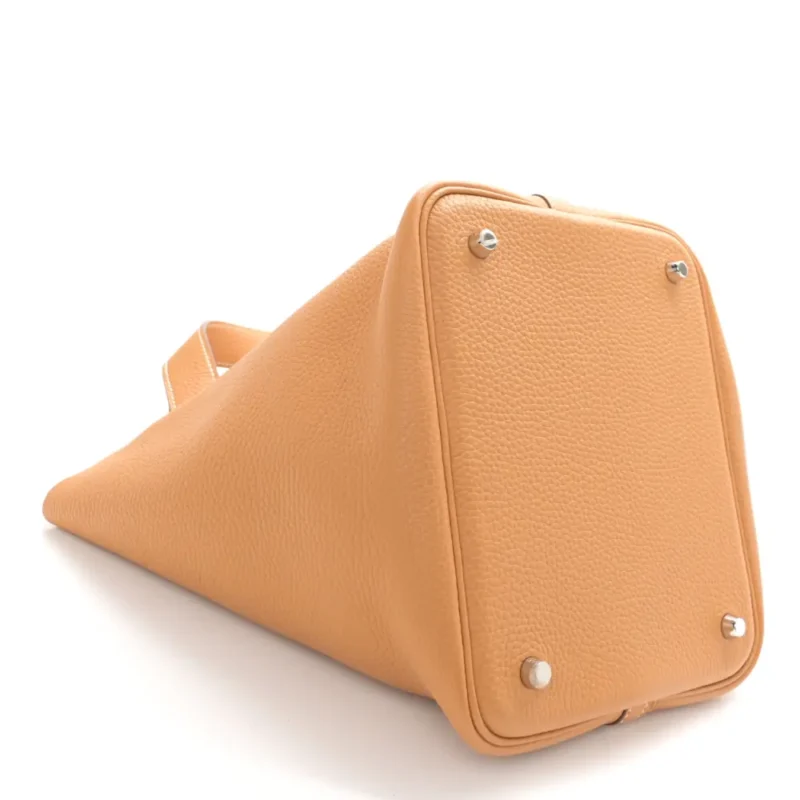 HERM??S PICOTIN LOCK 18 PM NATURAL/SABLE TAURILLON CLEMENCE LEATHER PALLADIUM HARDWARE - Image 6