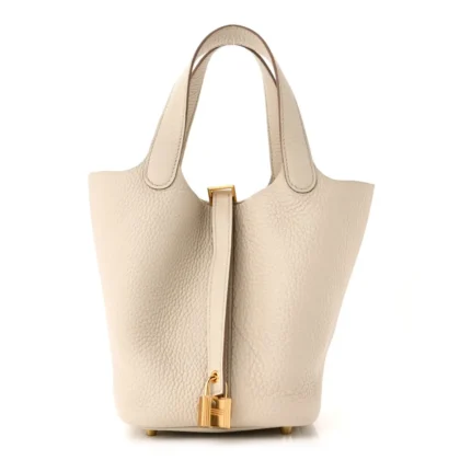 HERM??S PICOTIN LOCK 18 PM B??TON TAURILLON CLEMENCE LEATHER GOLD HARDWARE